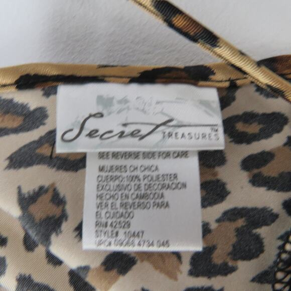 Secret Treasures Y2k Vintage Leopard Print Satin Cami Lace Up Back Sexy Small - Picture 4 of 6